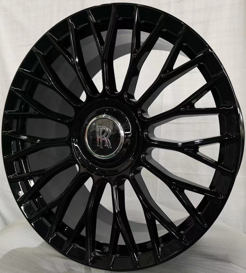 22” Rolls Royce Monoblock Forged Staggered Gloss Black Wheels for Rolls Royce Ghost / Phantom / Cullinan Fitment