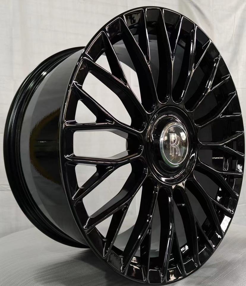 22” Rolls Royce Monoblock Forged Staggered Gloss Black Wheels for Rolls Royce Ghost / Phantom / Cullinan Fitment