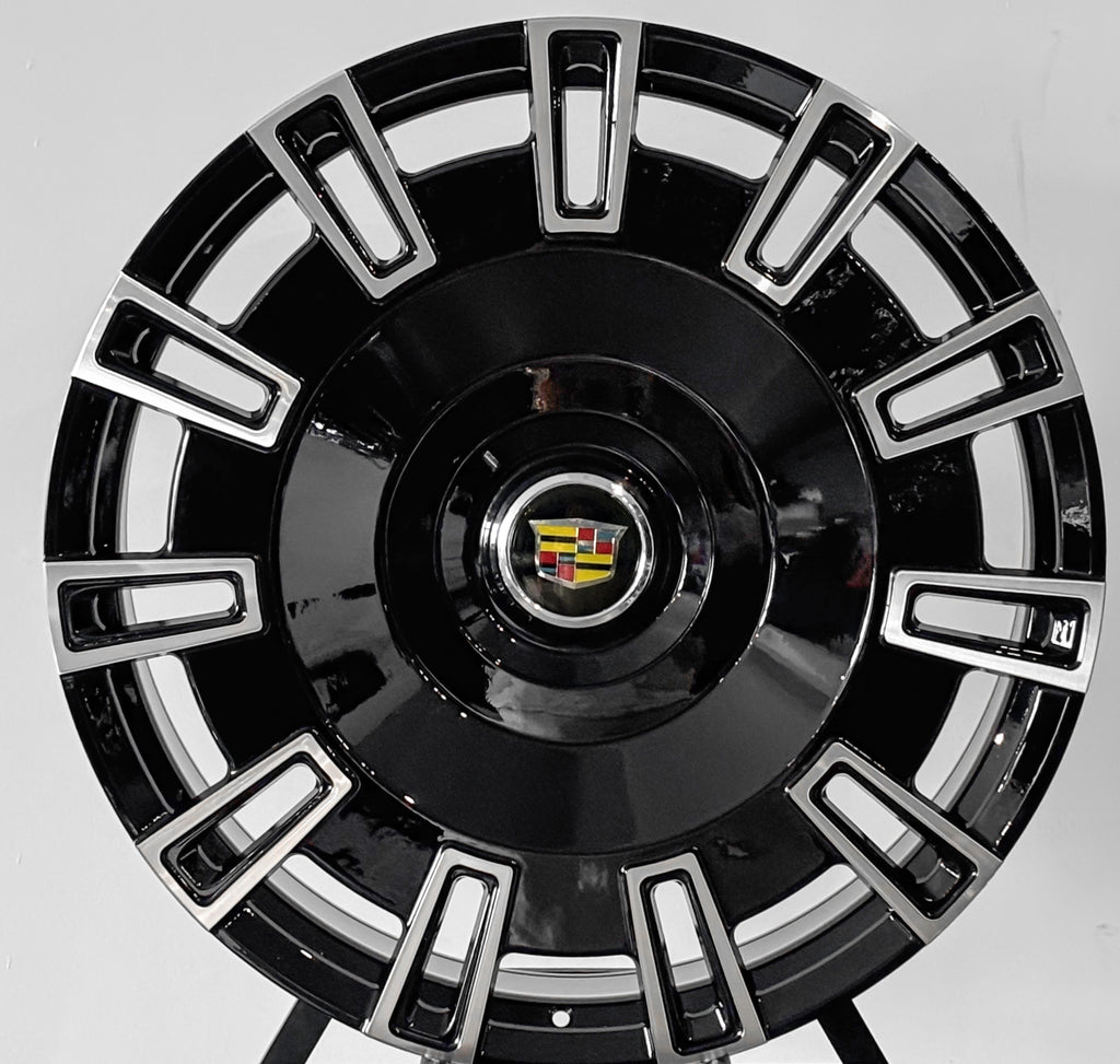 26" INCH CADILLAC ESCALADE RIMS BLACK MACHINED WHEELS SIERRA TAHOE YUKON WHEELS