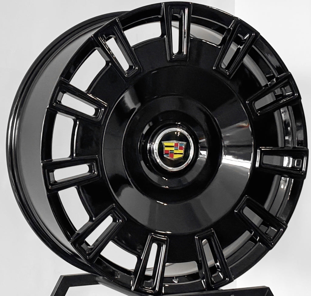 26" INCH CADILLAC ESCALADE RIMS GLOSS BLACK WHEELS SIERRA TAHOE YUKON WHEELS