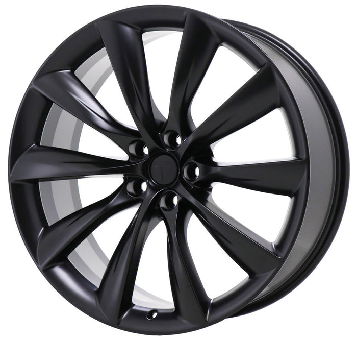 20x8.5/9 Staggered Rims Fit Tesla Model S Model Y Updated 2020 Twist Spoke Style Gloss Black Wheels