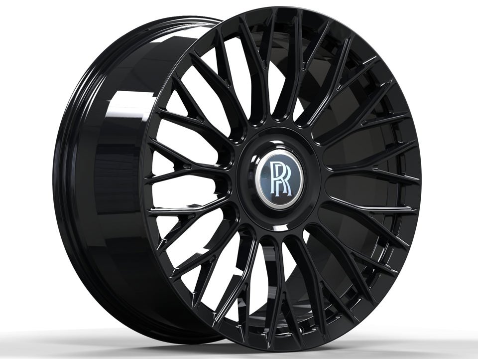 22” Rolls Royce Monoblock Forged Staggered Gloss Black Wheels for Rolls Royce Ghost / Phantom / Cullinan Fitment