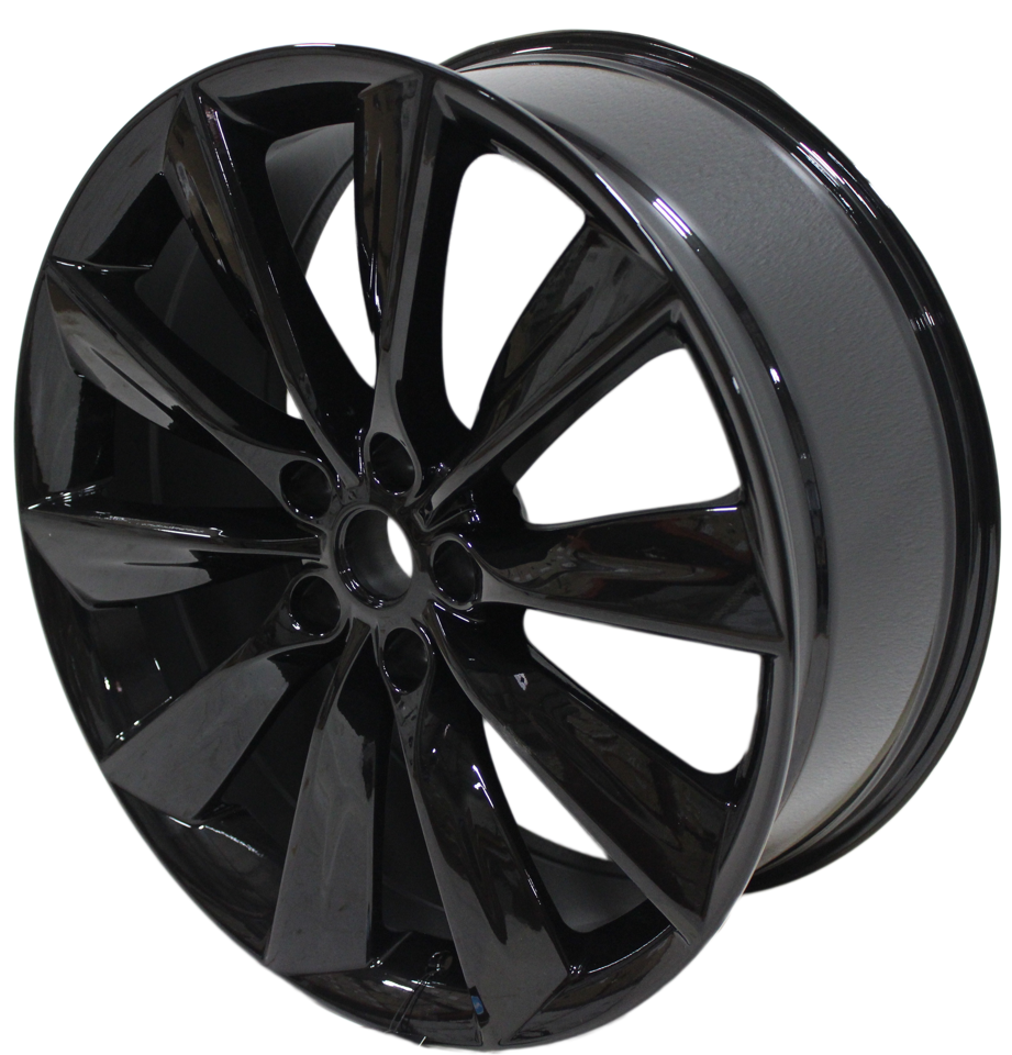 21x8.5/9 Staggered Tesla Model S Model Y Model X Gloss Black Twist Spoke Style Wheels