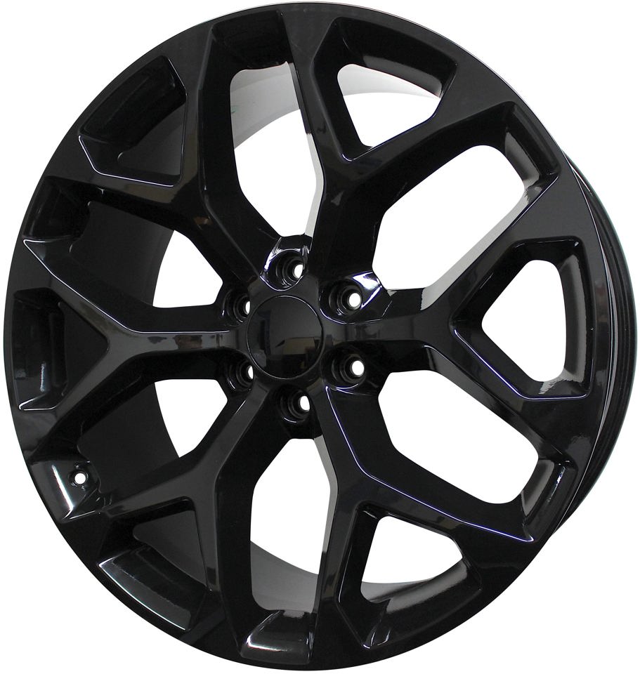 20” Chevy/GMC Rims Tahoe Yukon Sierra Silverado Suburban Avalanche LTZ Gloss Black Snowflake Wheels