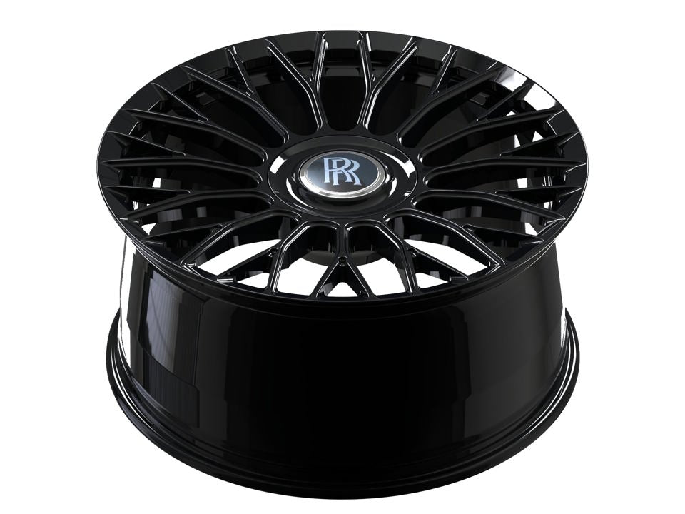 22” Rolls Royce Monoblock Forged Staggered Gloss Black Wheels for Rolls Royce Ghost / Phantom / Cullinan Fitment