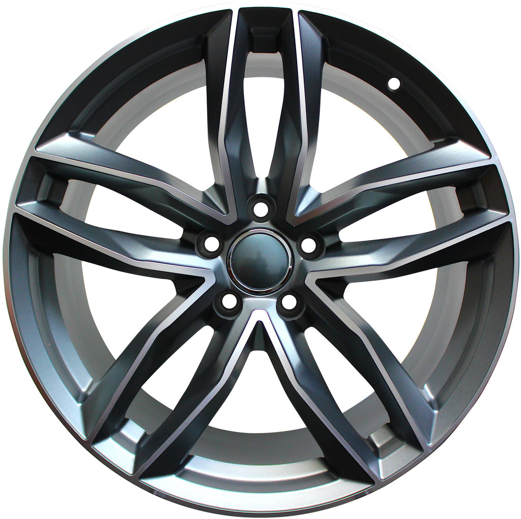 18 Inch Audi Rims A4 A5 A6 A7 A8 S4 S5 S6 S7 S8 RS5 RS6 RS7 Gunmetal Machined Wheels