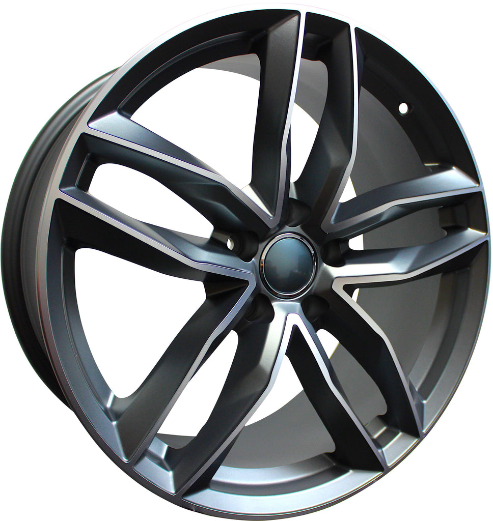 18 Inch Audi Rims A4 A5 A6 A7 A8 S4 S5 S6 S7 S8 RS5 RS6 RS7 Gunmetal Machined Wheels